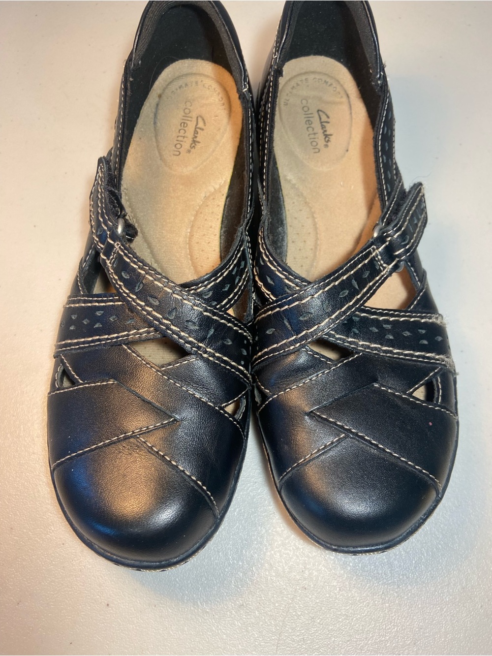 Clark’s Collection Ashland Spin Q Black Leather Shoes SZ 7.5 - Picture 7 of 13
